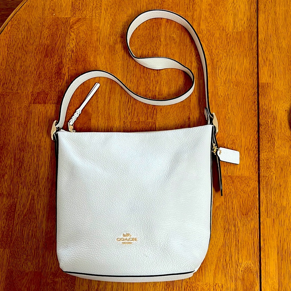 Coach Val Duffle Crossbody Bag Ivory White Chalk Purse C2818